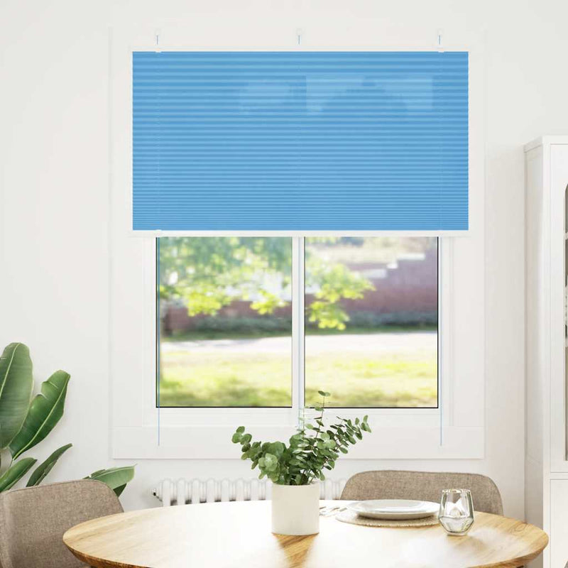 Load image into Gallery viewer, Vidaxl plissé rolgordijn 105x100cm stofbreedte 104,4cm polyester blauw