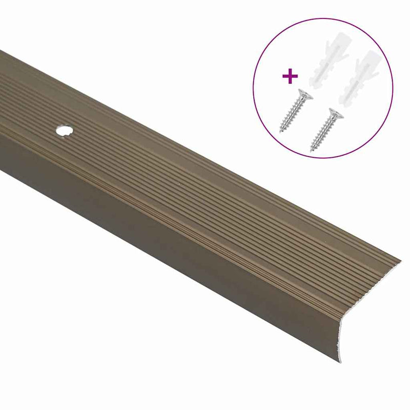 Load image into Gallery viewer, Vidaxl trapprofielen 10 pcs bruin 67 x 3 x 2 cm aluminium