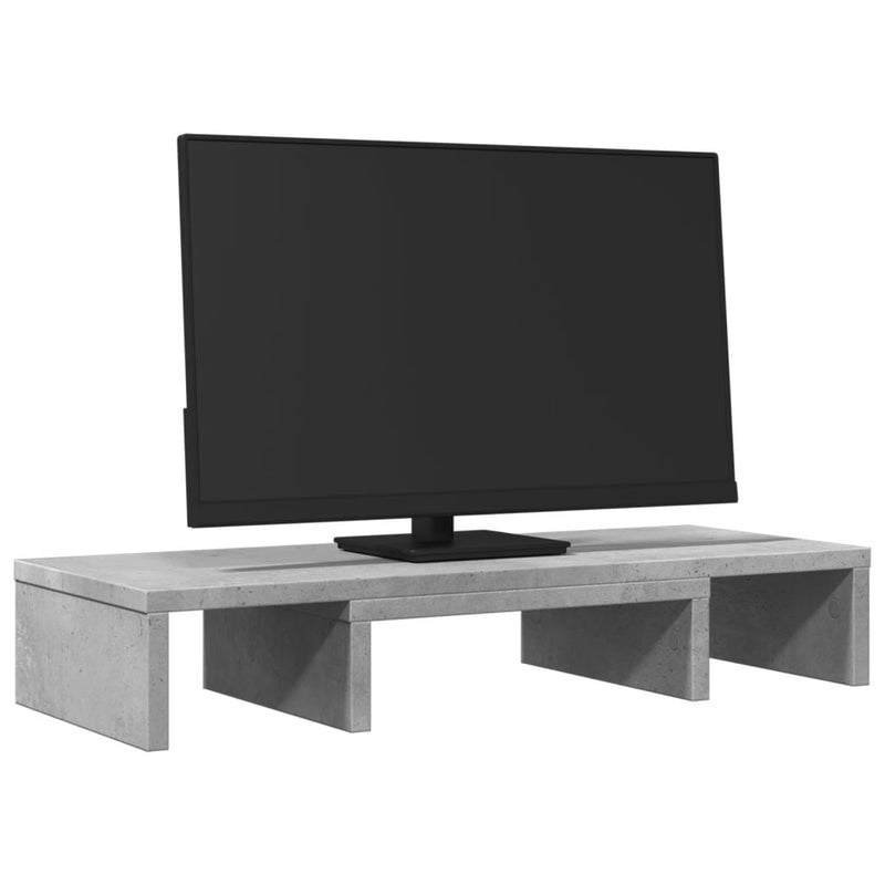 Load image into Gallery viewer, Vidaxl monitorstandaard verstelbaar 60x24x10,5 cm hout betongrijs