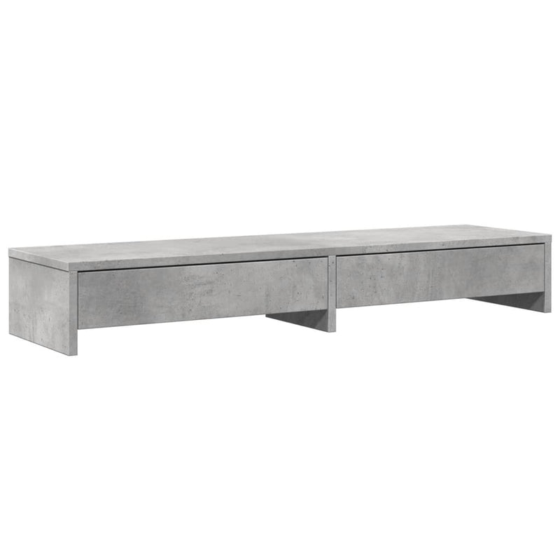Load image into Gallery viewer, Vidaxl monitorstandaard met lades 100x27x15 cm bewerkt hout betongrijs