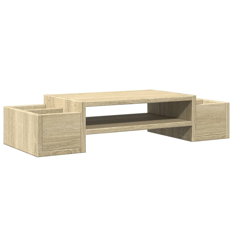 Load image into Gallery viewer, Vidaxl monitorstandaard met opbergruimte 70x27x15 cm hout sonoma eiken