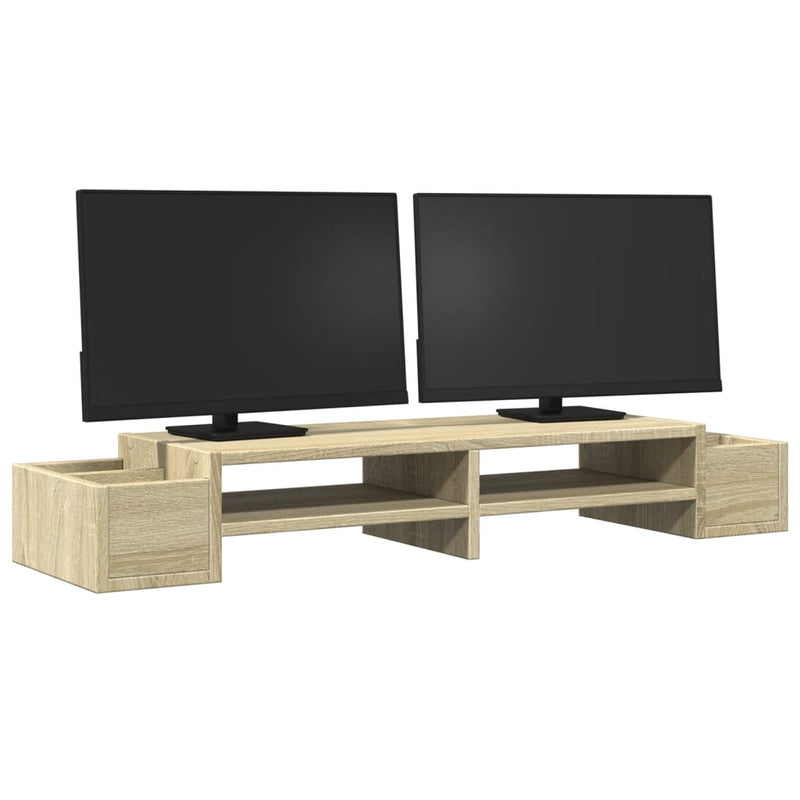 Load image into Gallery viewer, Vidaxl monitorstandaard opbergruimte 100x27x15 cm hout sonoma eiken