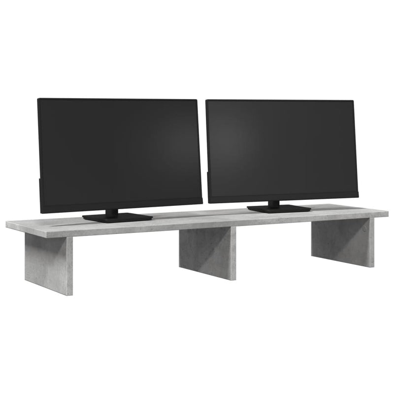 Load image into Gallery viewer, Vidaxl monitorstandaard 100x27x15 cm bewerkt hout betongrijs