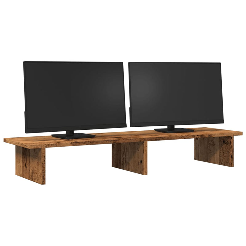 Load image into Gallery viewer, Vidaxl monitorstandaard 100x27x15 cm bewerkt hout oud houtkleurig