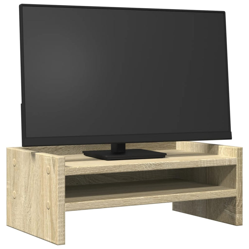 Load image into Gallery viewer, Vidaxl monitorstandaard 42x24x16 cm bewerkt hout sonoma eikenkleurig