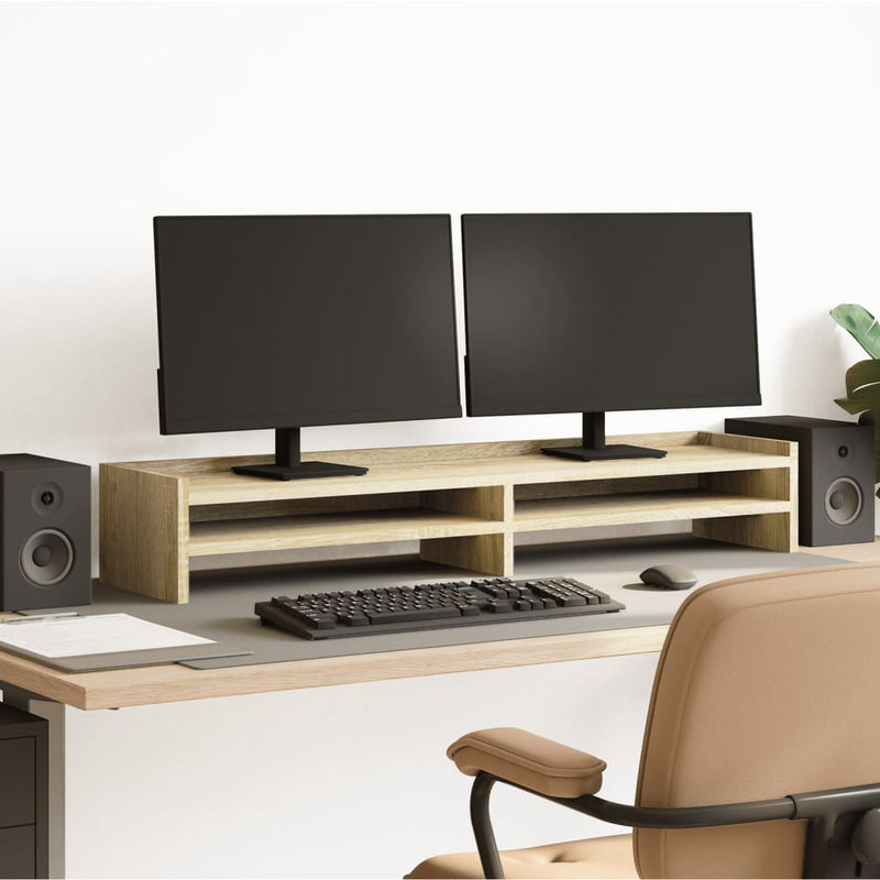 Load image into Gallery viewer, Vidaxl monitorstandaard 100x24x16 cm bewerkt hout sonoma eikenkleurig