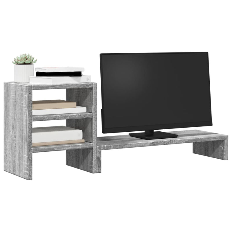Load image into Gallery viewer, Vidaxl monitorstandaard met bureau-organizer bewerkt hout grijs sonoma