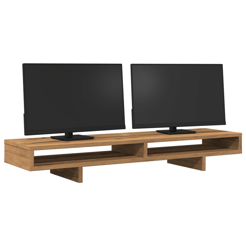 Load image into Gallery viewer, Vidaxl monitorstandaard 100x27x15 cm bewerkt hout artisanaal eiken