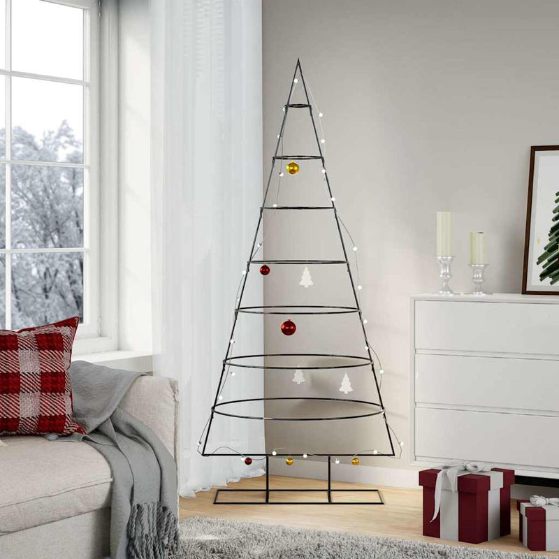 Load image into Gallery viewer, Vidaxl kerstdecoratie kerstboom 180 cm metaal zwart