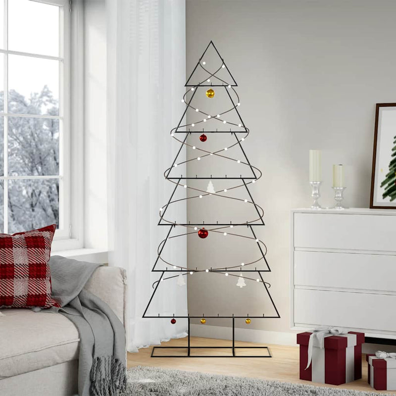 Load image into Gallery viewer, Vidaxl kerstdecoratie kerstboom 180 cm metaal zwart