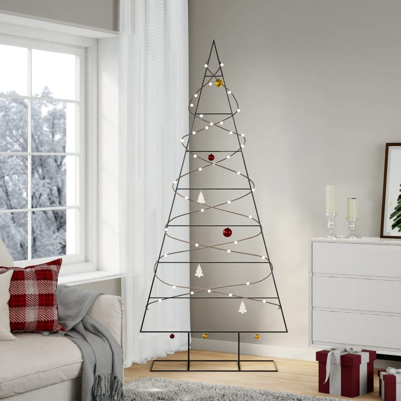 Load image into Gallery viewer, Vidaxl kerstdecoratie kerstboom 210 cm metaal zwart