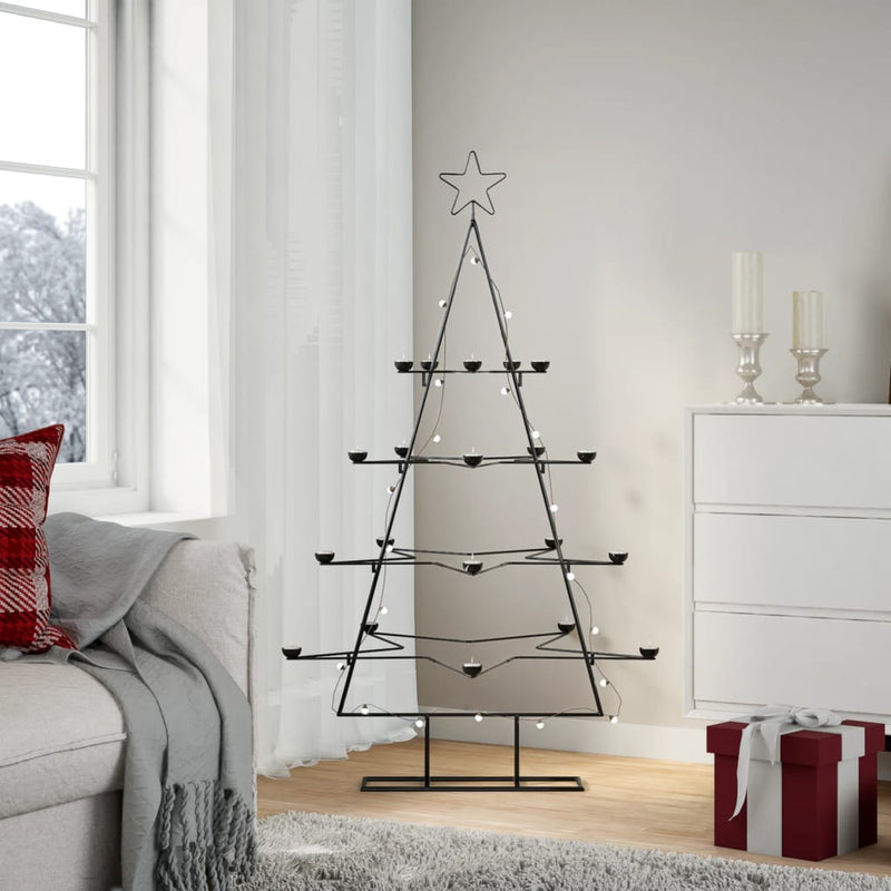 Load image into Gallery viewer, Vidaxl kerstdecoratie kerstboom 140 cm metaal zwart