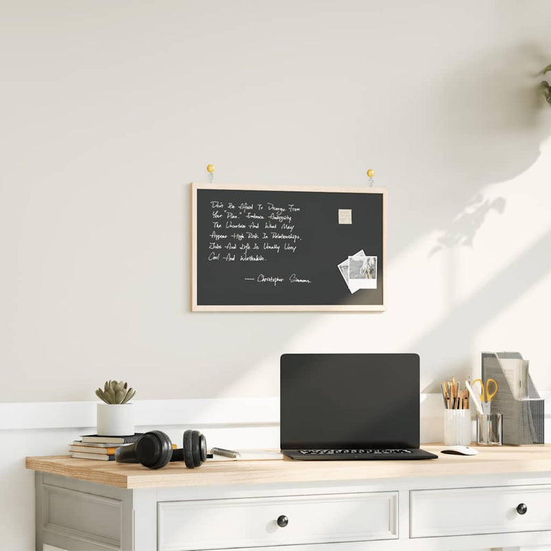 Load image into Gallery viewer, Vidaxl krijtbord met massief grenenhouten frame zwart 60x40 cm