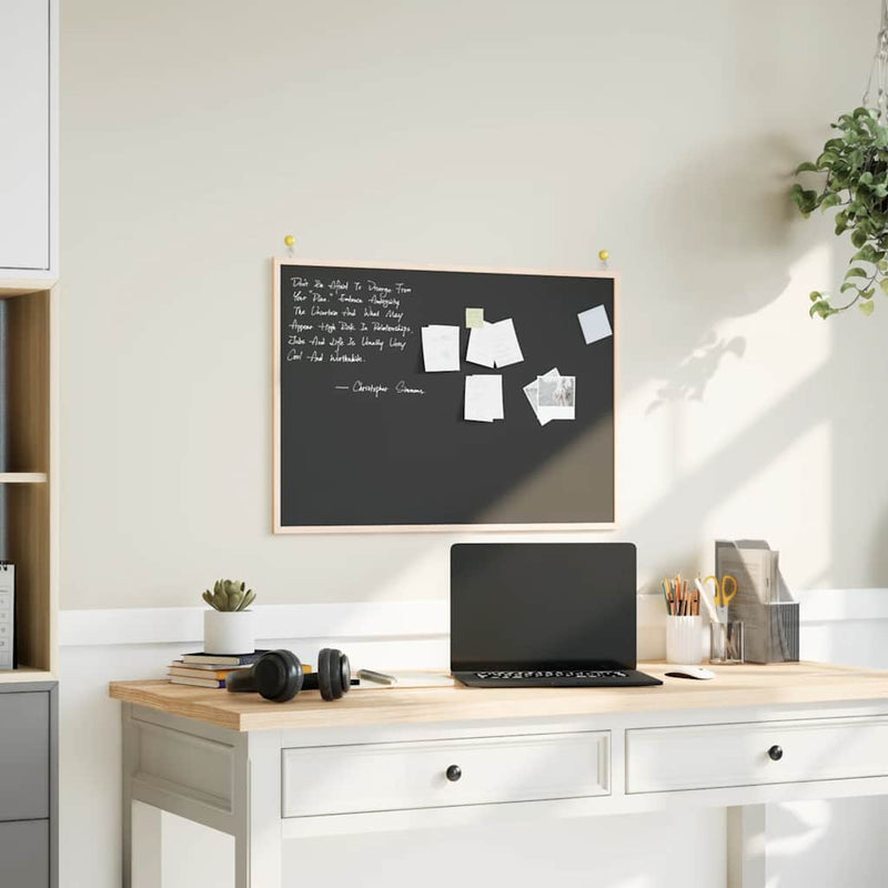 Load image into Gallery viewer, Vidaxl krijtbord met massief grenenhouten frame zwart 80x55 cm