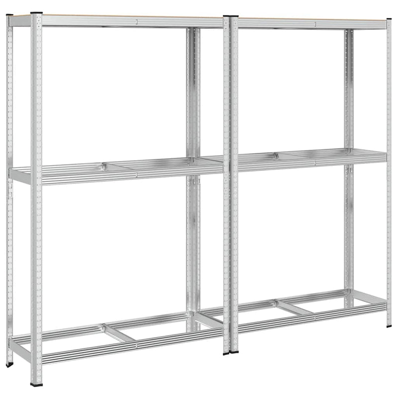 Load image into Gallery viewer, Vidaxl 2-laags bandenrekken 2st 110x40x180cm staal bewerkt hout zilver