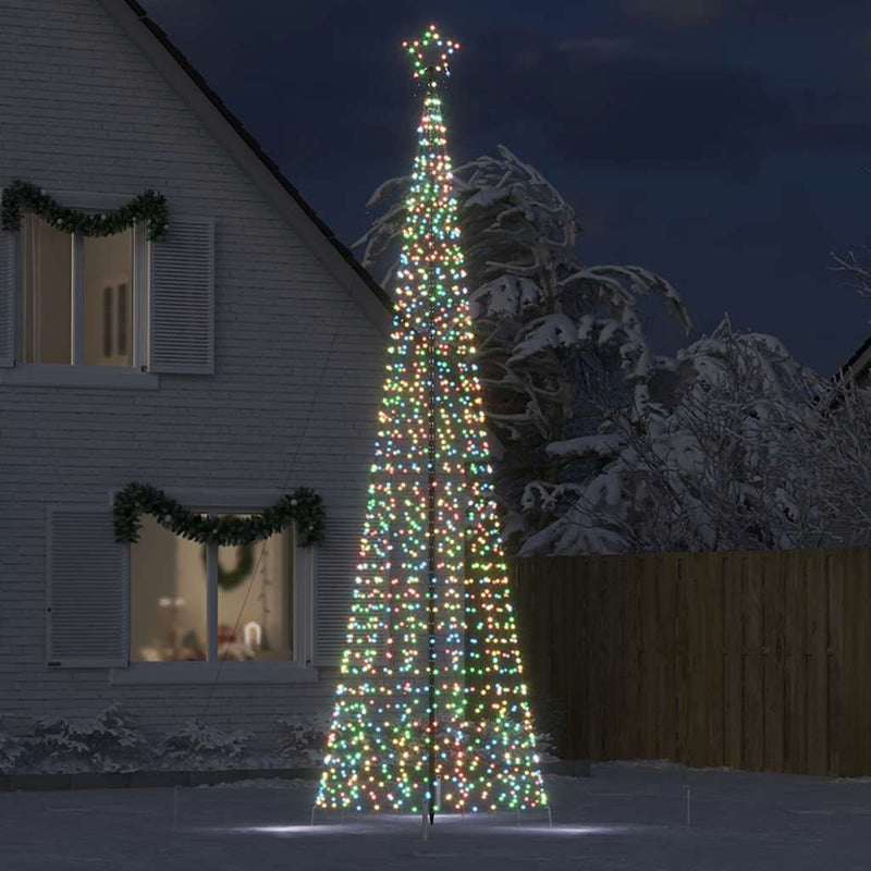 Afbeelding laden in galerijviewer, Vidaxl lichtkegel met grondpinnen 1534 meerkleurige led's 500 cm