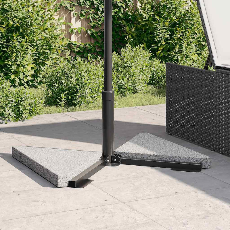 Load image into Gallery viewer, Vidaxl paraplu-gewichtsschijven 2 stuks grijs graniet driehoekig 14 kg