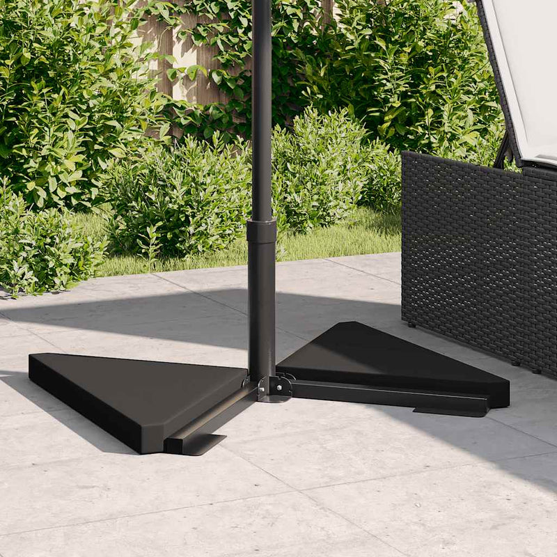 Load image into Gallery viewer, Vidaxl parasolvoetplaten 2 st driehoekig 14 kg graniet zwart