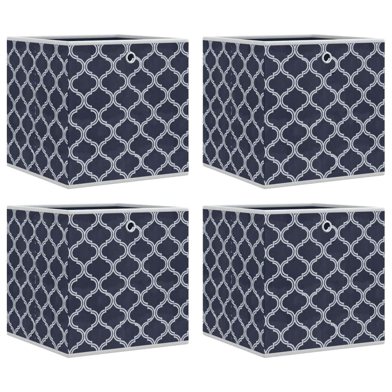 Load image into Gallery viewer, Vidaxl opbergboxen 4 st inklapbaar 32x32x32 cm ongeweven stof blauw