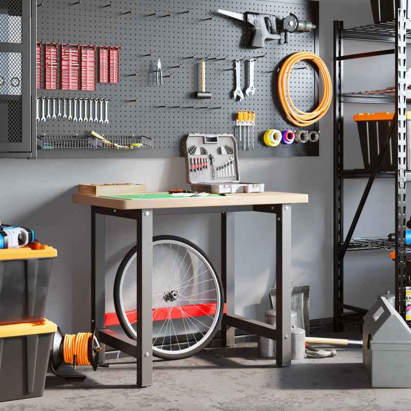 Load image into Gallery viewer, VidaXL Werkbank rechthoekig 100x60x83 cm massief eikenhout