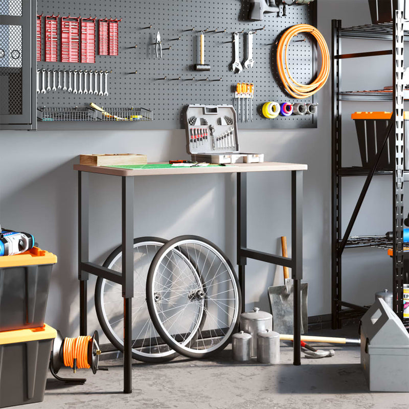 Load image into Gallery viewer, VidaXL Werkbank rechthoekig 100x60x(71,5-98) cm massief eikenhout