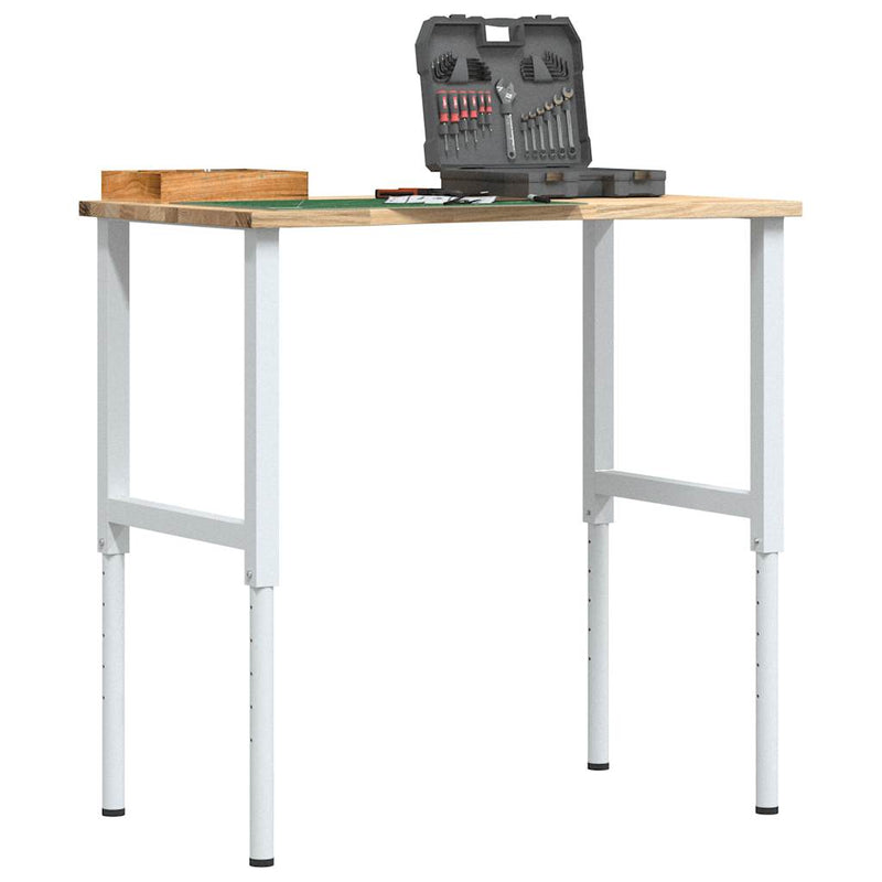 Load image into Gallery viewer, Vidaxl werkbank 100x60x(71,5-98) cm massief eikenhout