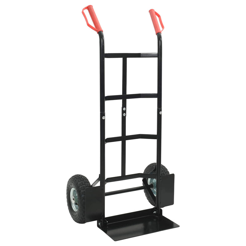 Load image into Gallery viewer, Vidaxl handtrolley zwart en rood 57 x 46 x 113 cm staal