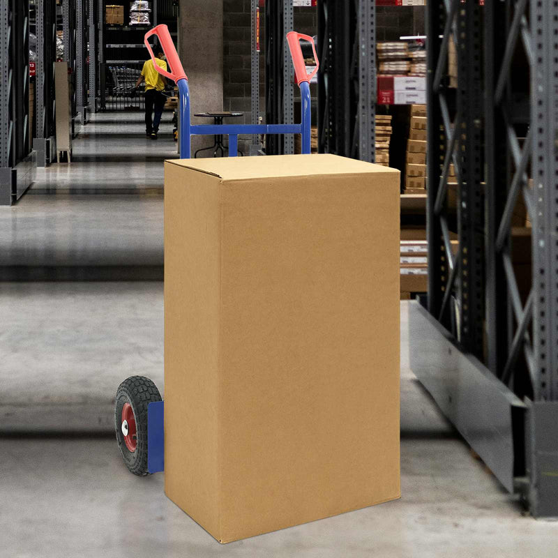 Load image into Gallery viewer, Vidaxl handtrolley blauw en rood 57 x 46 x 113 cm staal