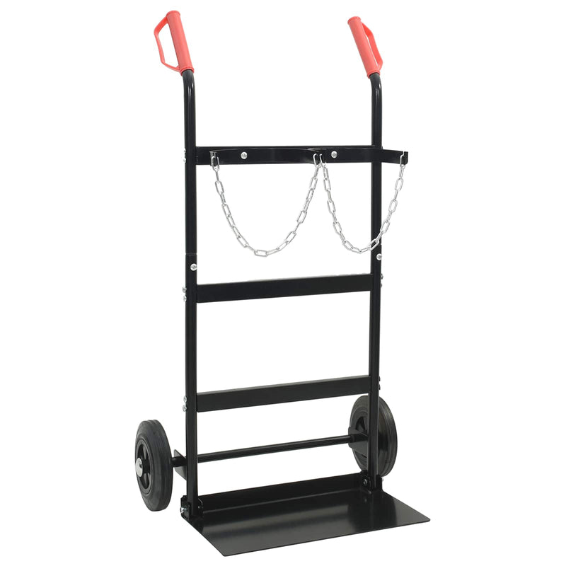 Load image into Gallery viewer, Vidaxl handtrolley zwart en rood 63 x 43,5 x 110 cm staal