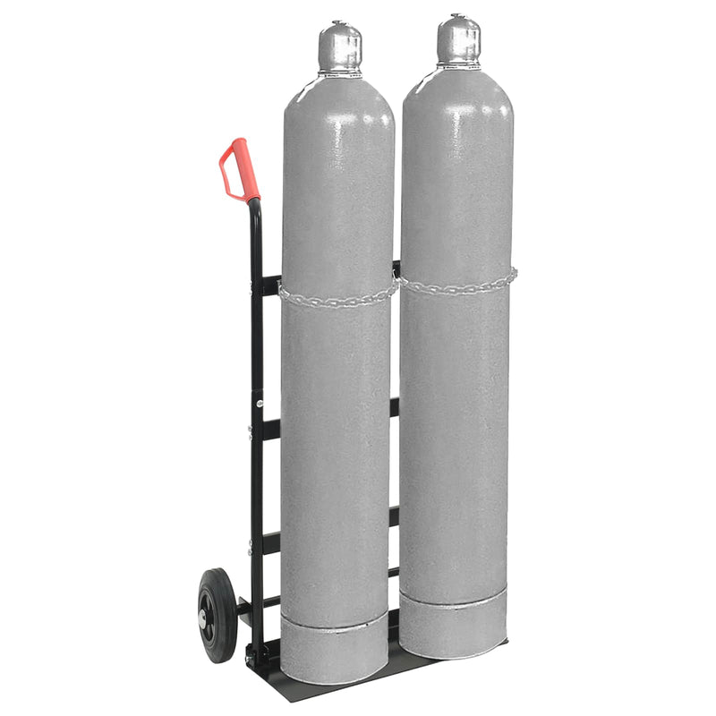 Load image into Gallery viewer, Vidaxl handtrolley zwart en rood 63 x 43,5 x 110 cm staal