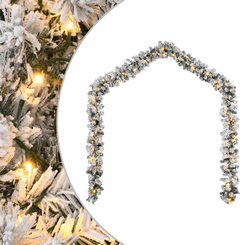 Load image into Gallery viewer, Vidaxl kerstslinger met led-verlichting 10 m pvc groen