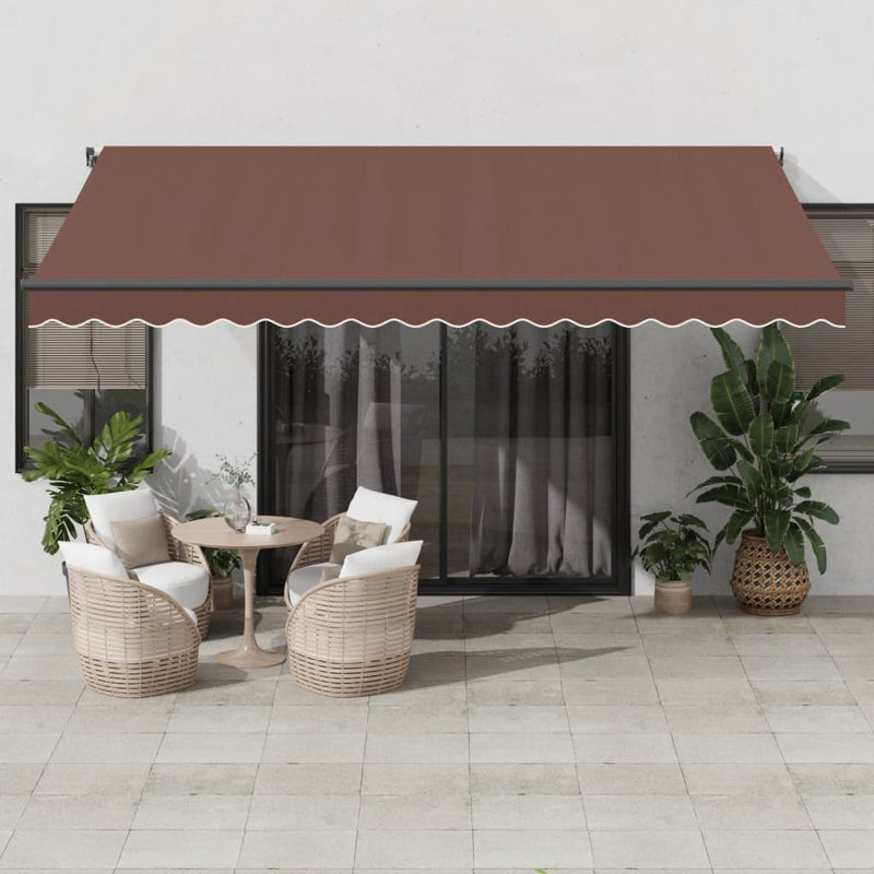 Load image into Gallery viewer, VidaXL Luifel automatisch uittrekbaar met LED's 450x300 cm bruin