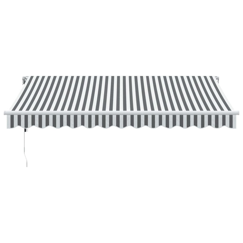 Afbeelding laden in galerijviewer, Vidaxl luifel automatisch uittrekbaar 350x250 cm antracietkleur en wit