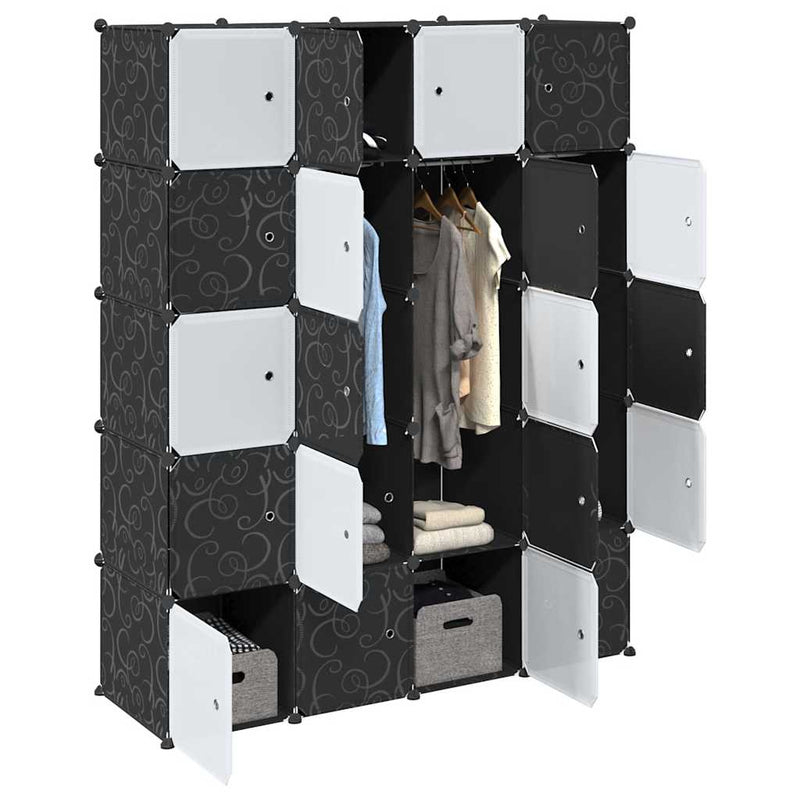 Load image into Gallery viewer, Vidaxl opbergmeubel met 20 vakken en ophangstangen polypropeen