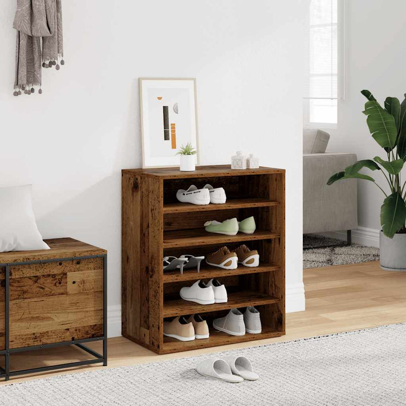 Load image into Gallery viewer, Vidaxl schoenenkast 60x35x70 cm bewerkt hout oud houtkleurig