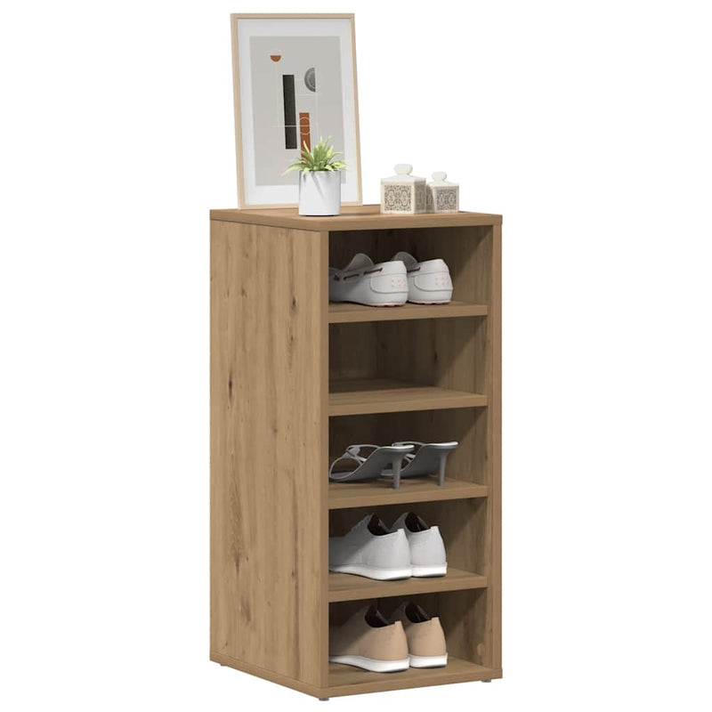 Load image into Gallery viewer, Vidaxl schoenenkasten 2 st 32x35x70 cm bewerkt hout artisanaal eiken