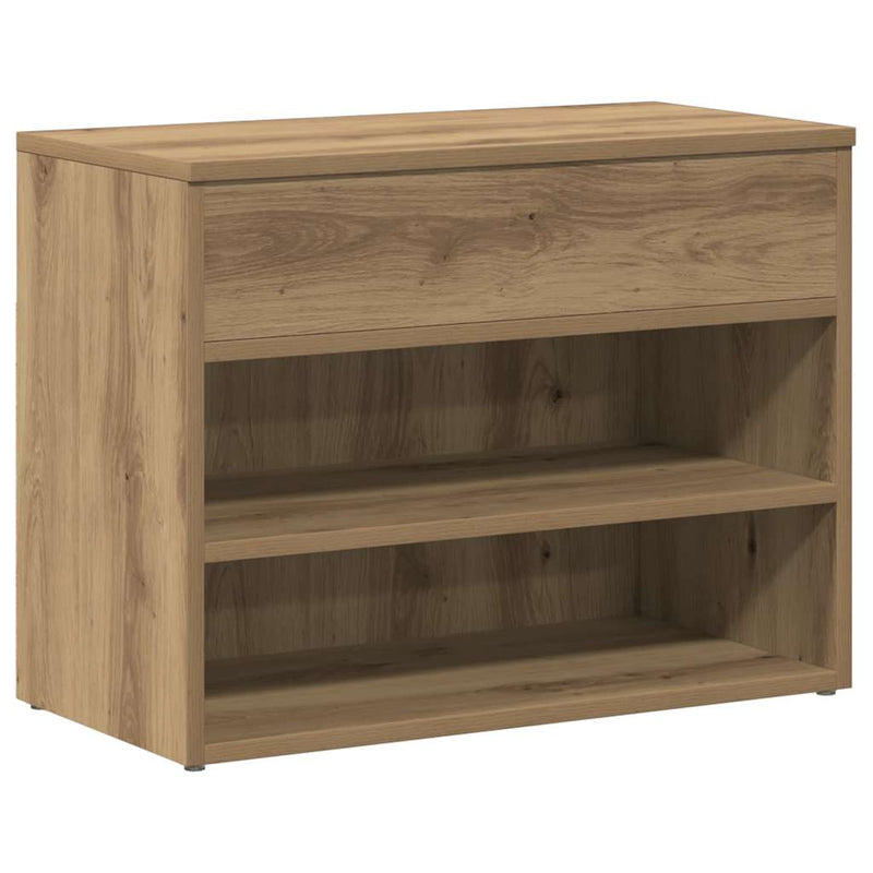 Load image into Gallery viewer, Vidaxl schoenenbankje 60x30x45 cm bewerkt hout artisanaal eikenkleur