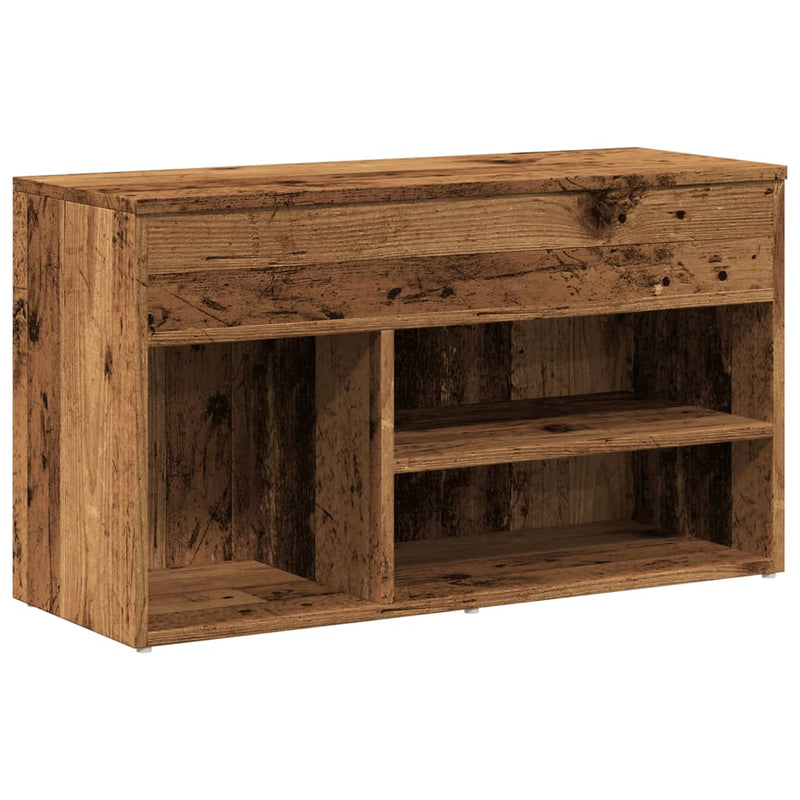 Load image into Gallery viewer, Vidaxl schoenenbank 80x30x45 cm bewerkt hout oud houtkleurig