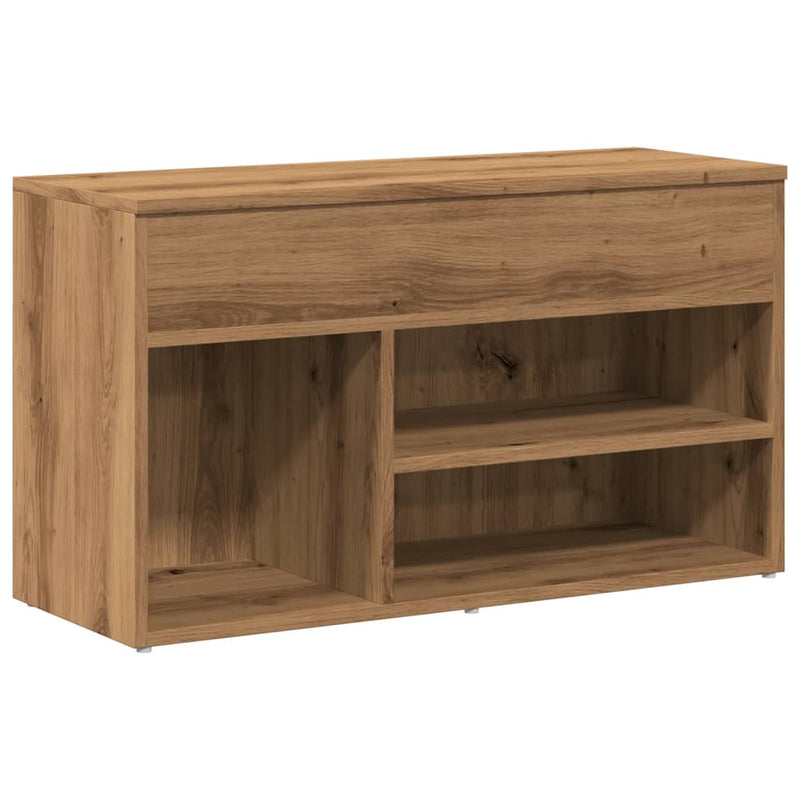 Load image into Gallery viewer, Vidaxl schoenenbankje 80x30x45 cm bewerkt hout artisanaal eikenkleur