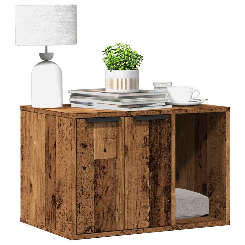 Load image into Gallery viewer, Vidaxl kattenbakkast 60x40x40 cm bewerkt hout oud houtkleurig