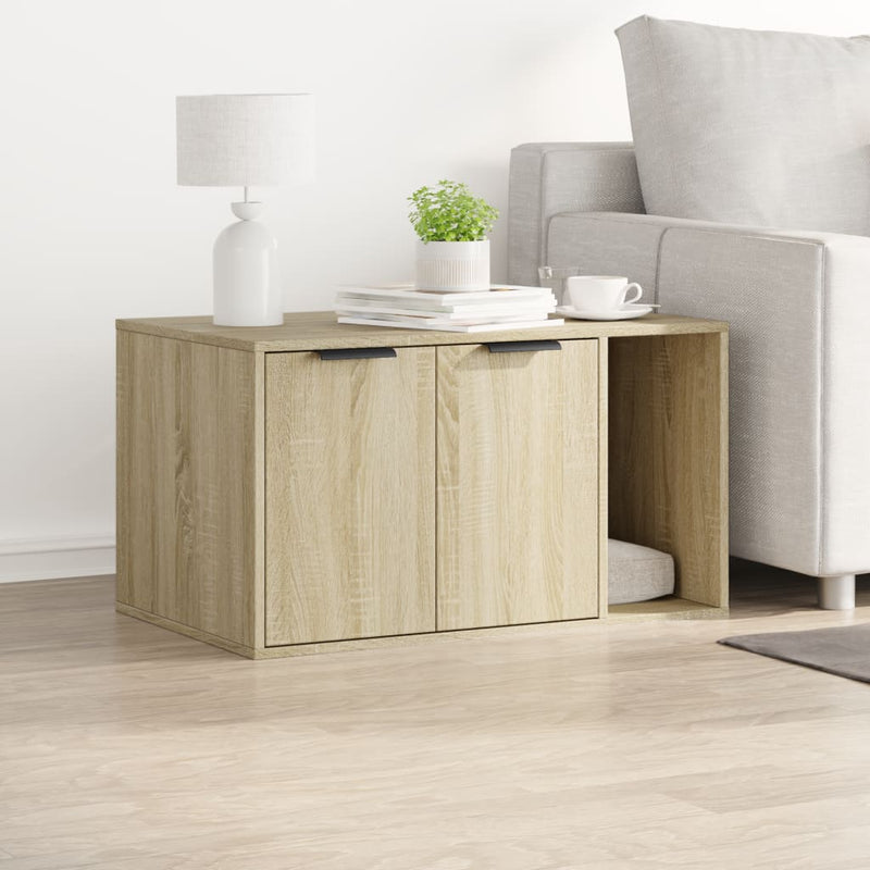 Load image into Gallery viewer, Vidaxl kattenbakkast 80x50x45 cm bewerkt hout sonoma eikenkleurig