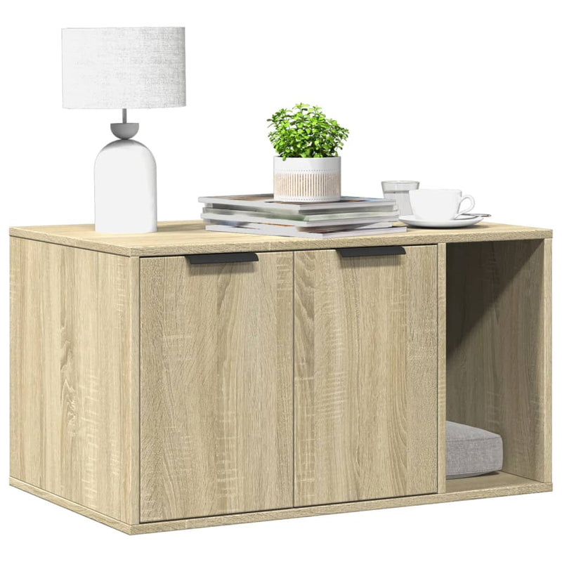Load image into Gallery viewer, Vidaxl kattenbakkast 80x50x45 cm bewerkt hout sonoma eikenkleurig