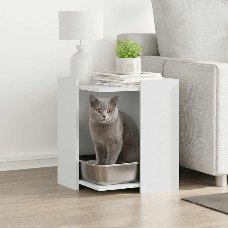 Load image into Gallery viewer, Vidaxl kattenbakkast 42x42x51 cm bewerkt hout wit