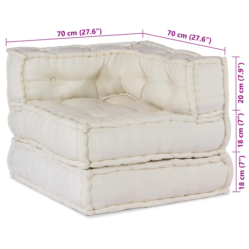 Load image into Gallery viewer, Vidaxl modulair bank 2 pcs crème 140 x 70 x 56 cm stof