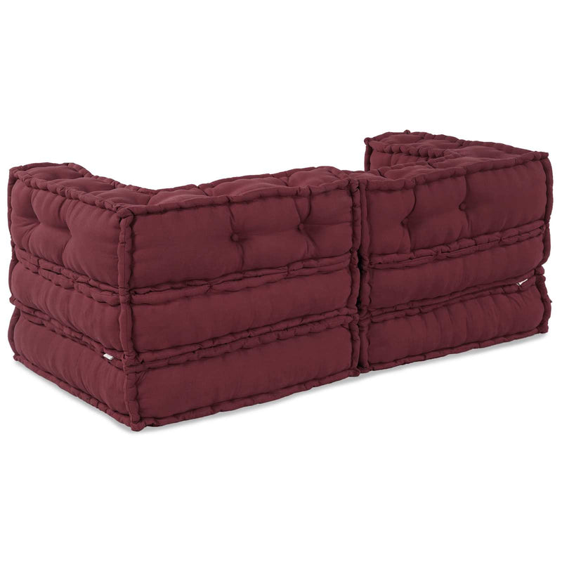Load image into Gallery viewer, Vidaxl modulair bank 2 pcs bordeaux 140 x 70 x 56 cm stof
