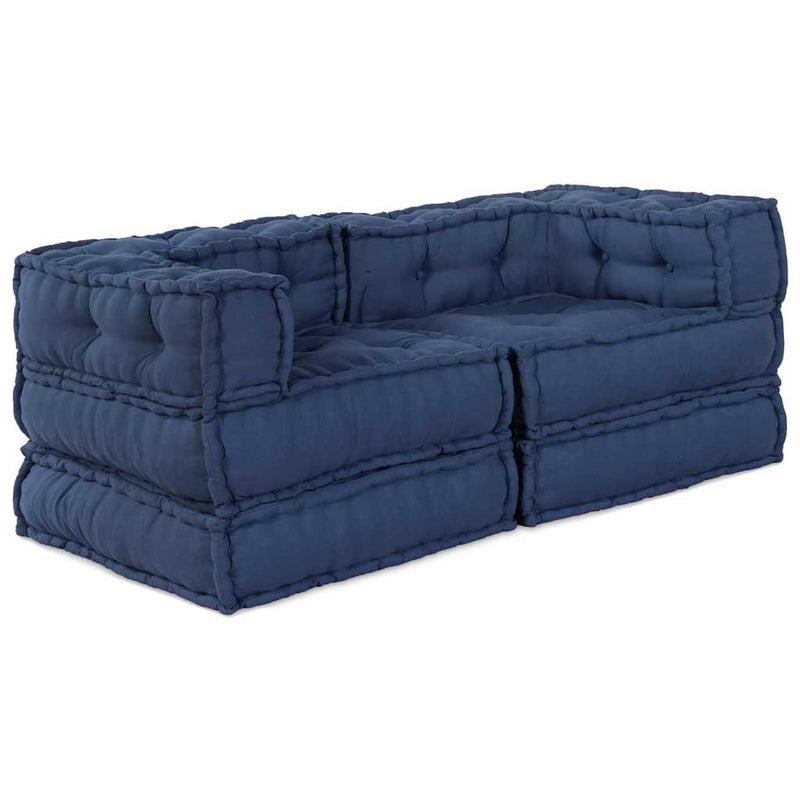 Load image into Gallery viewer, Vidaxl modulair bank 2 pcs indigo 140 x 70 x 56 cm stof