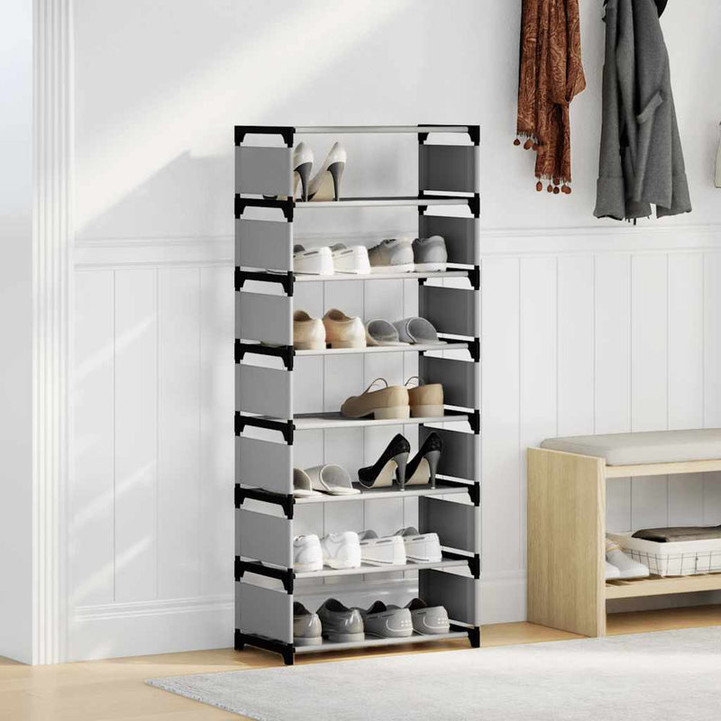 Load image into Gallery viewer, Vidaxl schoenenrek 8-laags 54x28x124 cm nonwoven stof grijs