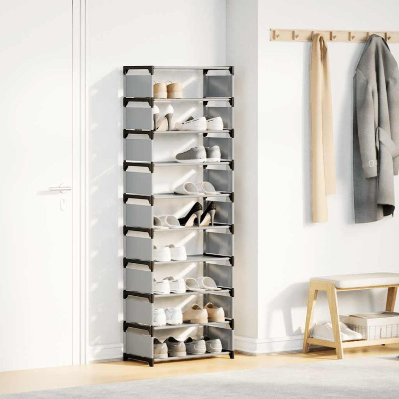 Load image into Gallery viewer, Vidaxl schoenenrek 10-laags 54x28x158 cm nonwoven stof grijs