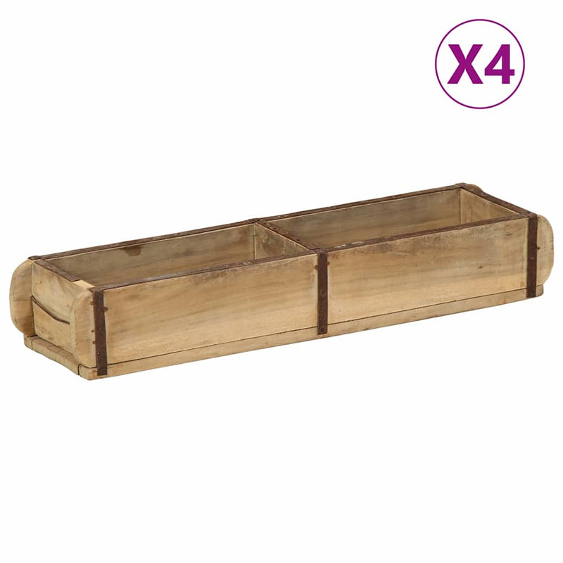 Load image into Gallery viewer, Vidaxl dienblad 4 pcs bruin 57 x 15 x 9 cm massief gerecycled hout