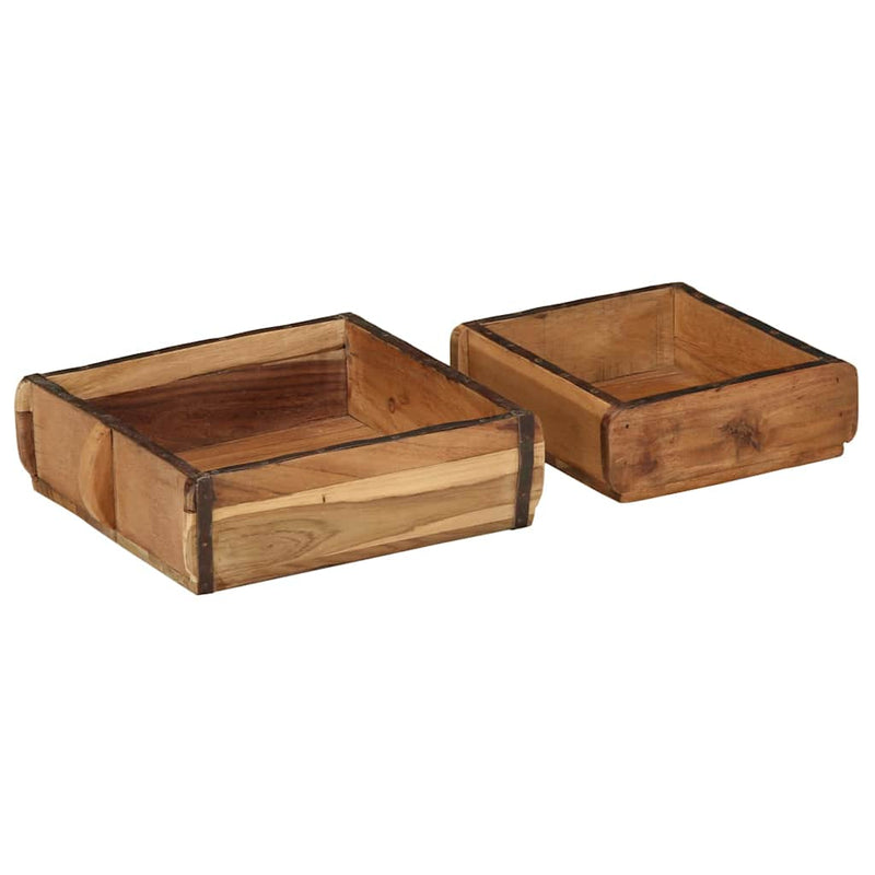 Load image into Gallery viewer, Vidaxl dienblad 2 pcs bruin 29 x 31 x 10 cm massief gerecycled hout